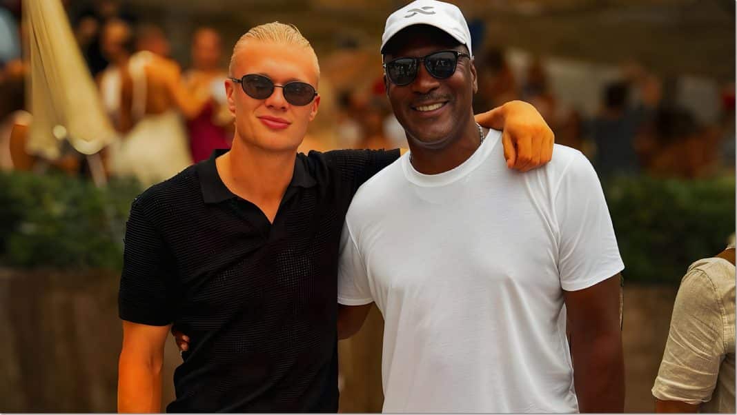 Haaland posa con Michael Jordan y la foto se viraliza
