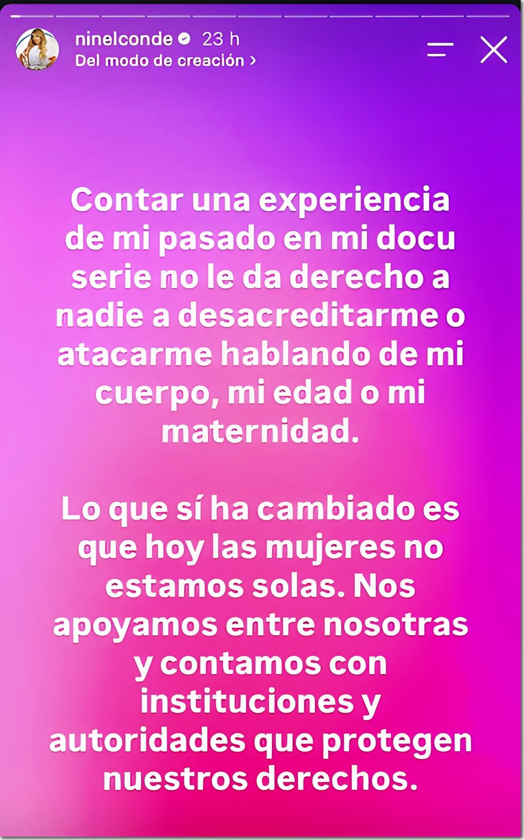 Ninel Conde responde a José Manuel Figueroa
